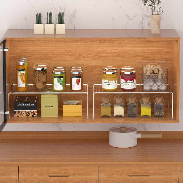IPEGTOP Küche-Schrank-Organisator, Set von 2 grossen (40 x 24 cm) rostfreien Edelstahl-Gitternregale