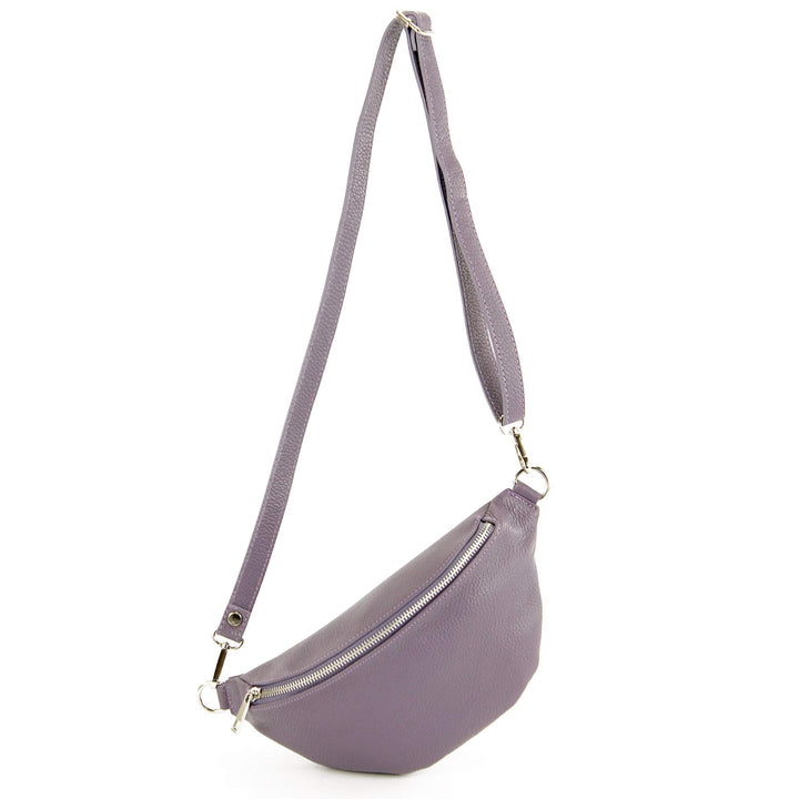 modamoda de - T211 - ital. Hüfttasche Bauchtasche Brusttasche Medium aus weichem Leder, Farbe:Pastel