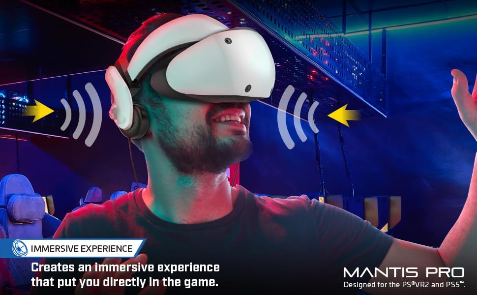 DreamGEAR Bionik Mantis VR Headphones: Compatible with Playstation VR2, Adjustable Design, Direct Co