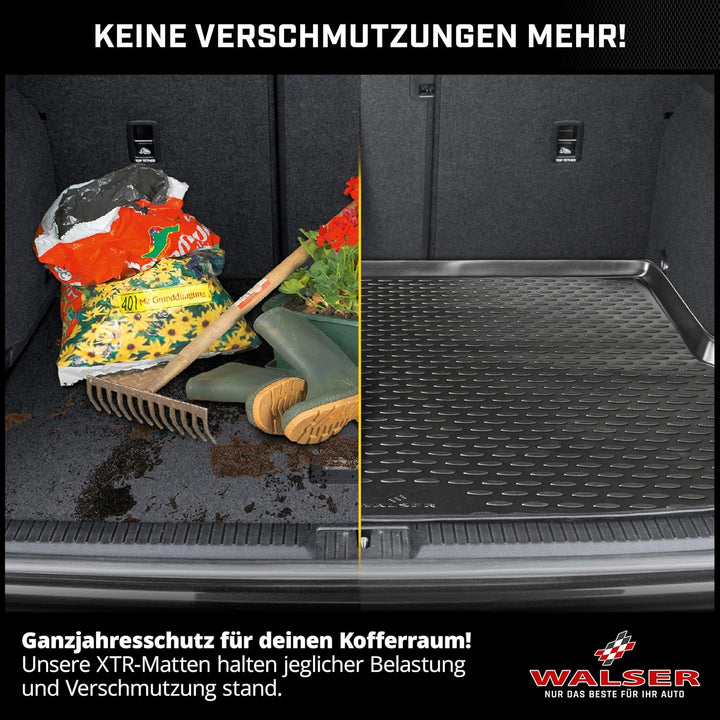 WALSER XTR Kofferraumwanne für VW Passat (B6) Limousine 2005-2010, 100% passgenaue Antirutschmatte A