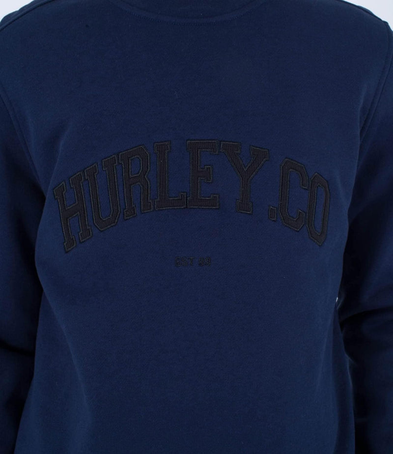 Hurley Herren Applikation Crew Sweatshirt S Obsidian, S Obsidian