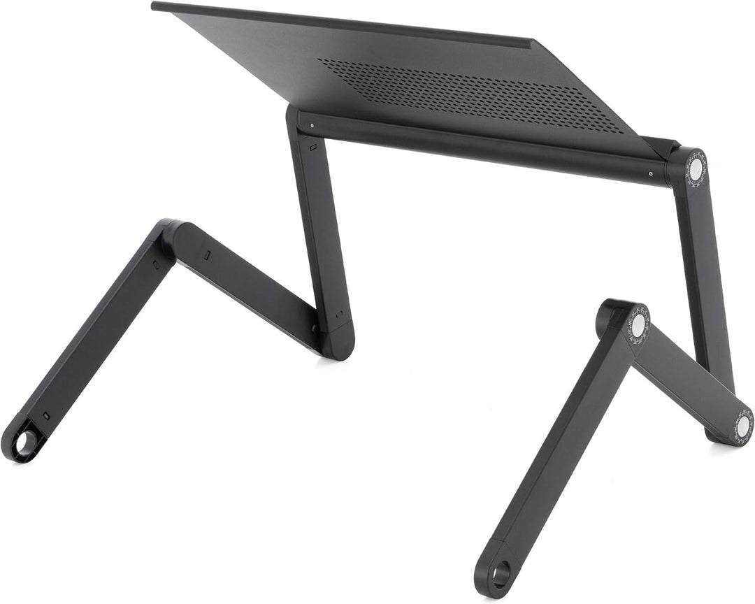 Laptoptisch Notebook-Ständer Tablet-Ablage Beistell-Tisch Aluminium-Legierung Platte 45x25cm Schwarz
