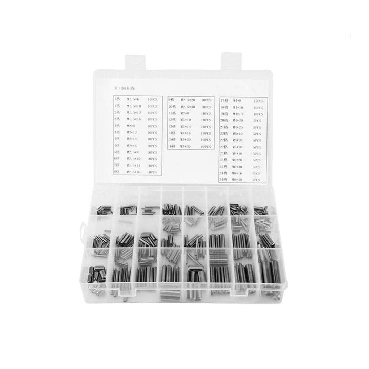 Spring Pins Sortiment Set,Edelstahl Split Frühling Dübel Spannrolle Pins Federspannungsstifte Set M1
