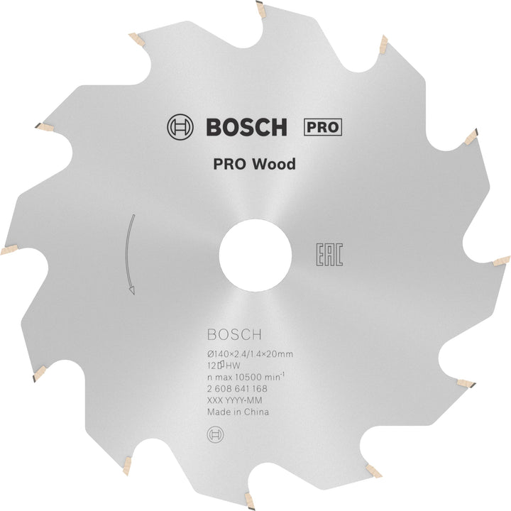 Bosch Accessories Professional Kreissägeblatt Optiline Wood (für Holz, 140 x 20 x 2,4 mm, 12 Zähne,