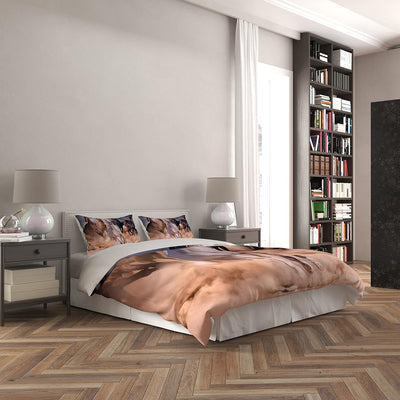 JEFFEL Pferde Bettwäsche Set 135x200 cm, Kinderbettwäsche, Pferde Motiv 3D Tier Motiv, Mikrofaser, S