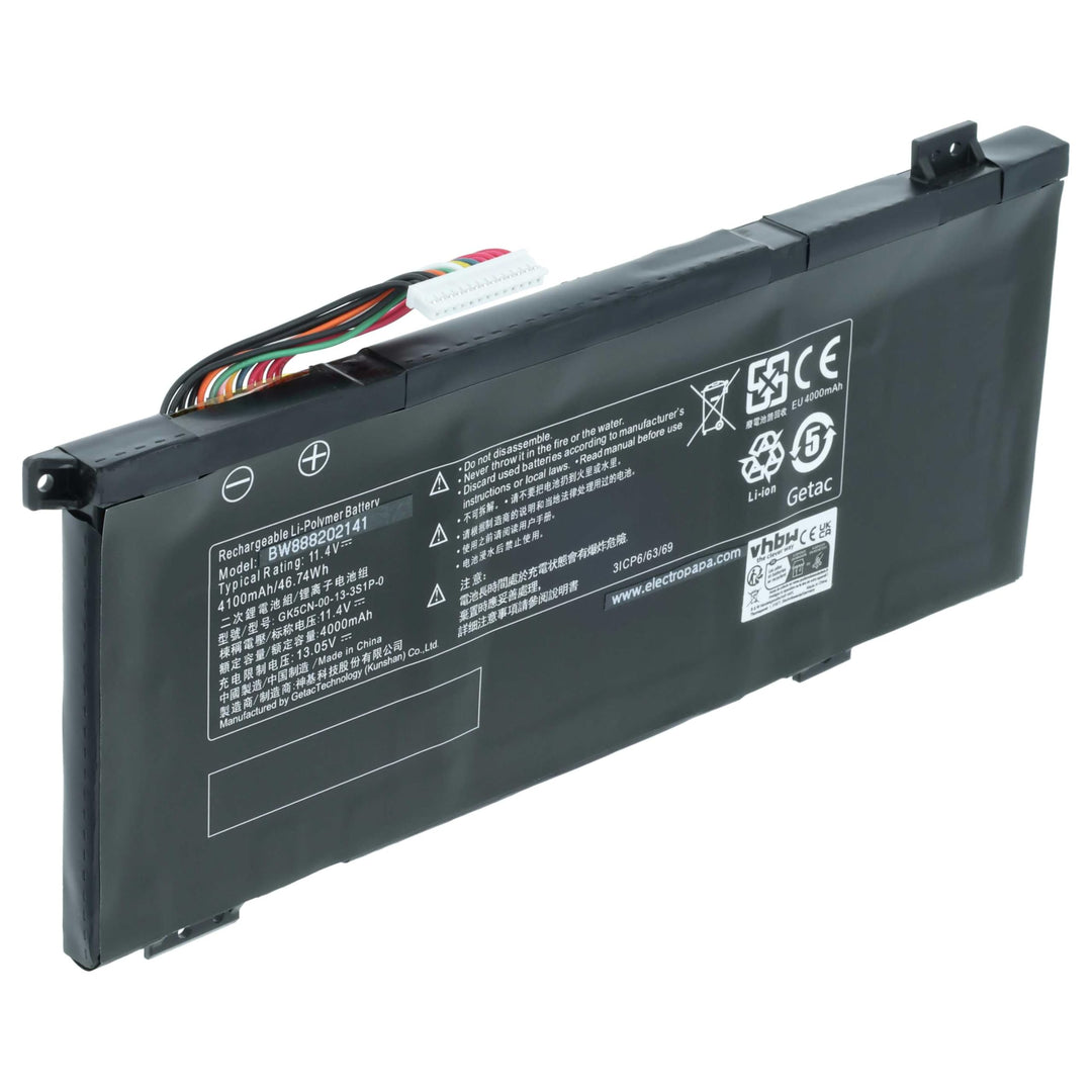 vhbw Akku kompatibel mit Mechrevo Z2 Air Notebook (4000mAh, 11,4V, Li-Polymer)