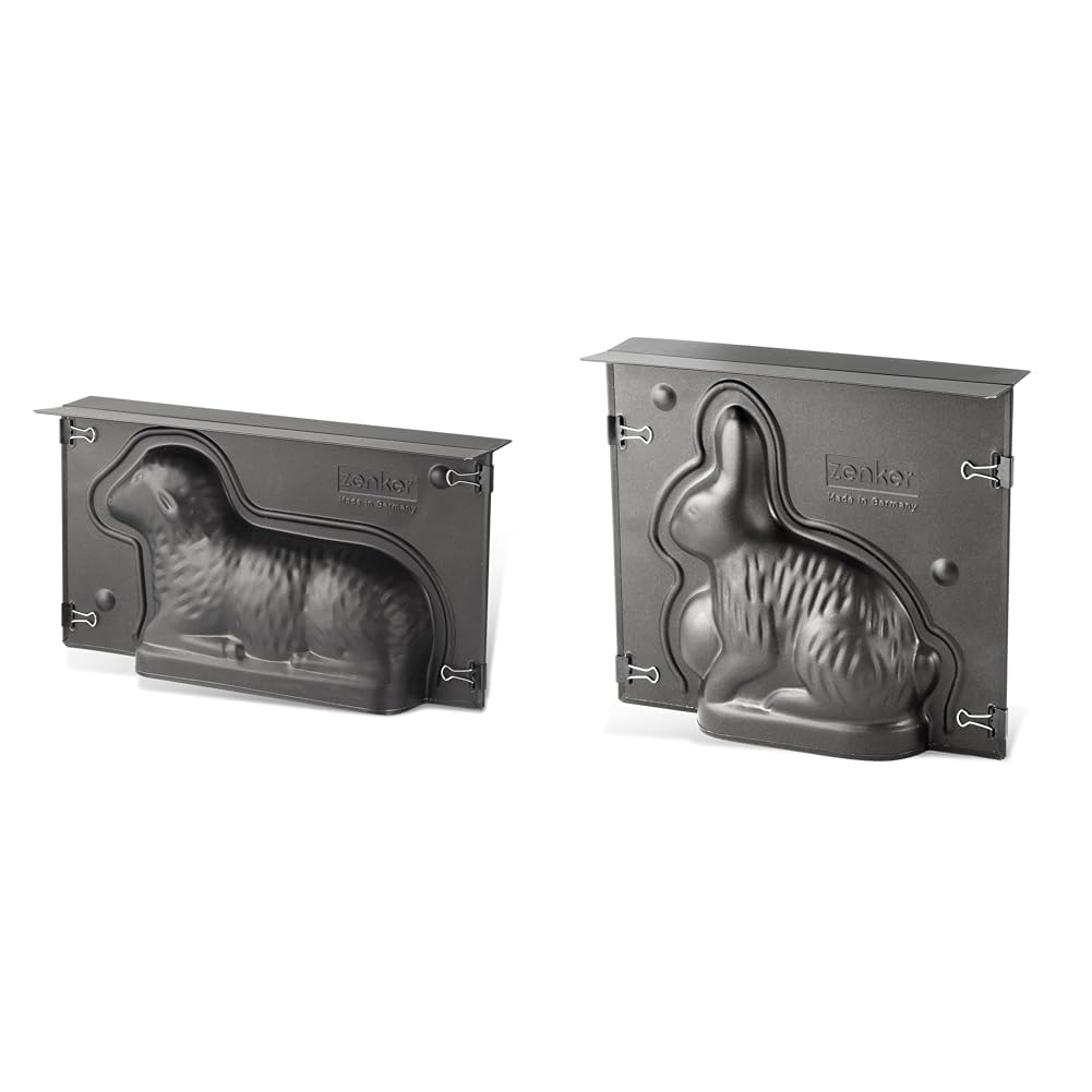 Zenker Osterlamm und Hase Backformen zu Ostern – 900 & 600 ml Füllvolumen – 3D Kuchenformen mit Häsc
