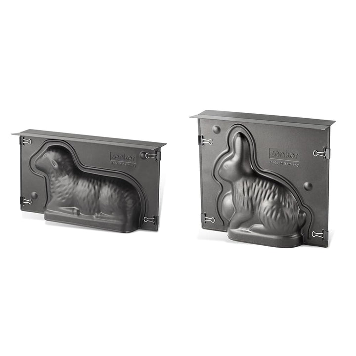 Zenker Osterlamm und Hase Backformen zu Ostern – 900 & 600 ml Füllvolumen – 3D Kuchenformen mit Häsc