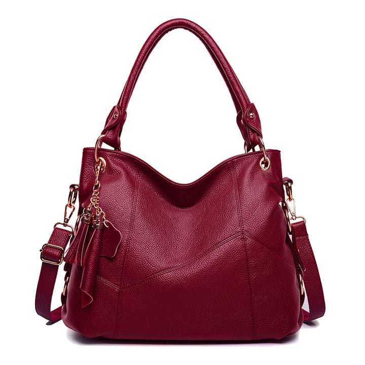 Kris Anna Hobo Quaste Damen Schultertaschen Handtasche Weinrot, Weinrot
