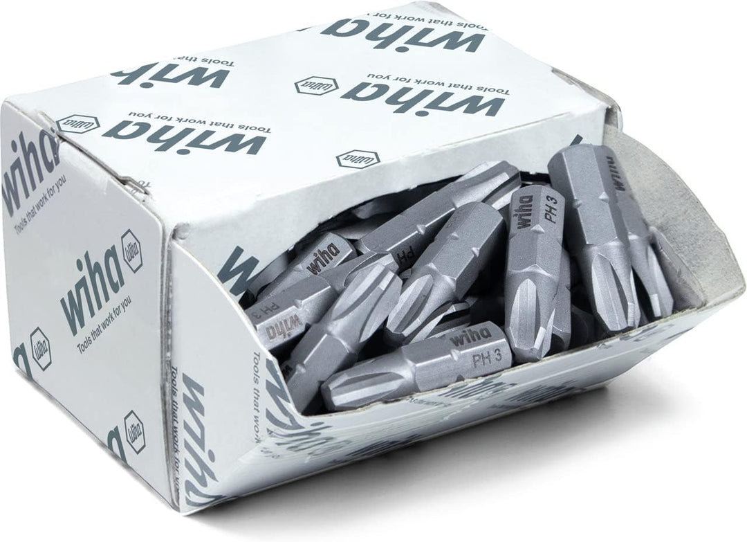 Wiha Bit Set Standard 25 mm Phillips (PH3) 50-tlg. 1/4" in Grosspackung (08049), Phillips (PH3) 50-t
