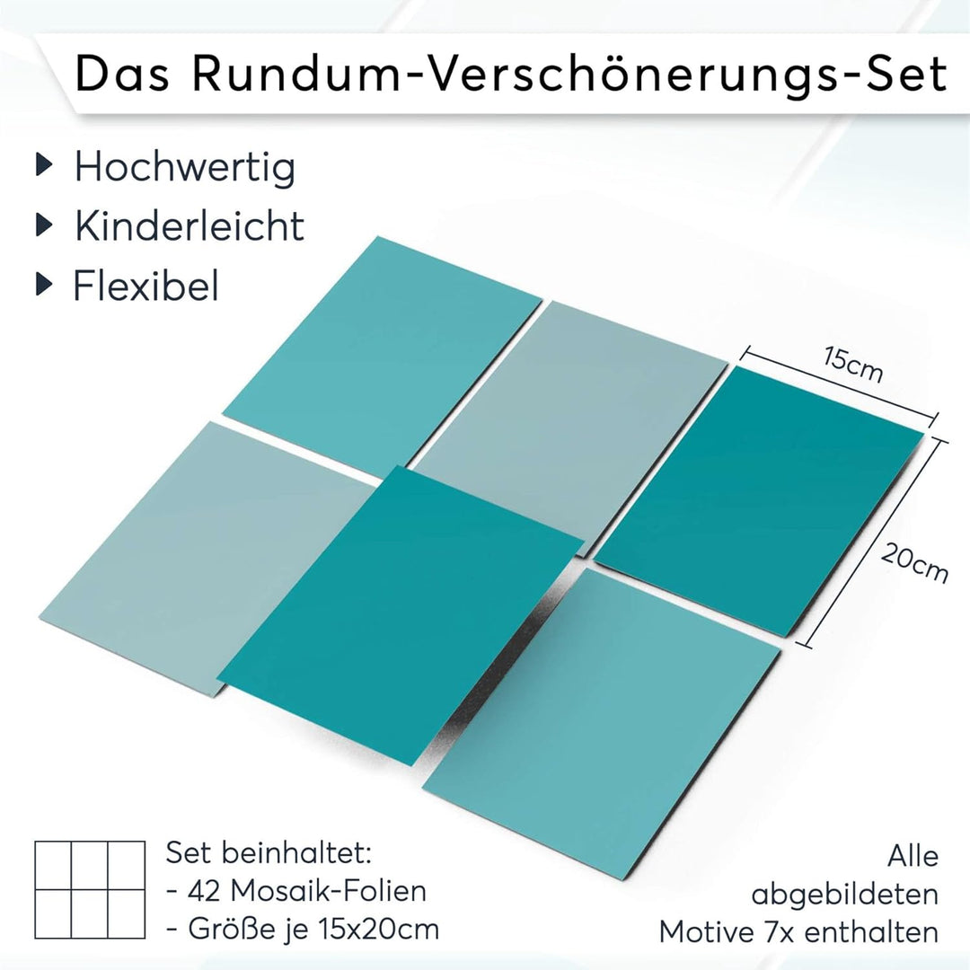 CREATISTO Klebefliesen Stickerfliesen Fliesenfolie - Aufkleber Folie für Fliesen I Klebefliesen Deko