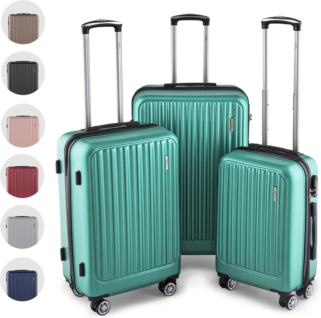 ABS Hartschalenkoffer - Ergonomisch &amp; Sicher - Kleiner Trolley Koffer mit 360° Rädern, Zahlen Schlos