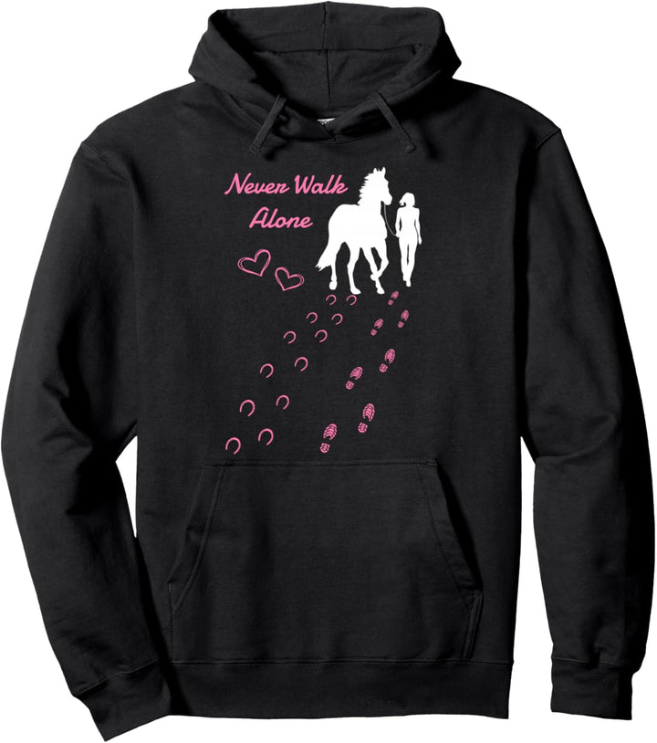 Never. Walk Alone Pferd I Damen Mädchen Reiterin Pullover Hoodie