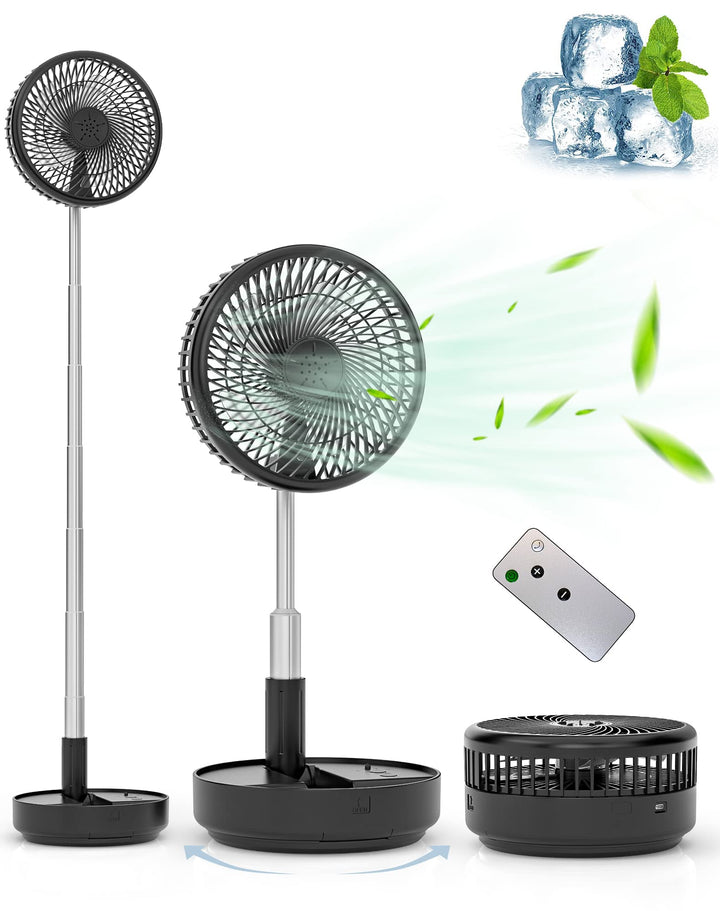 Tragbarer oszillierender Ventilator, höhenverstellbarer Ventilator mit Fernbedienung, faltbarer Vent