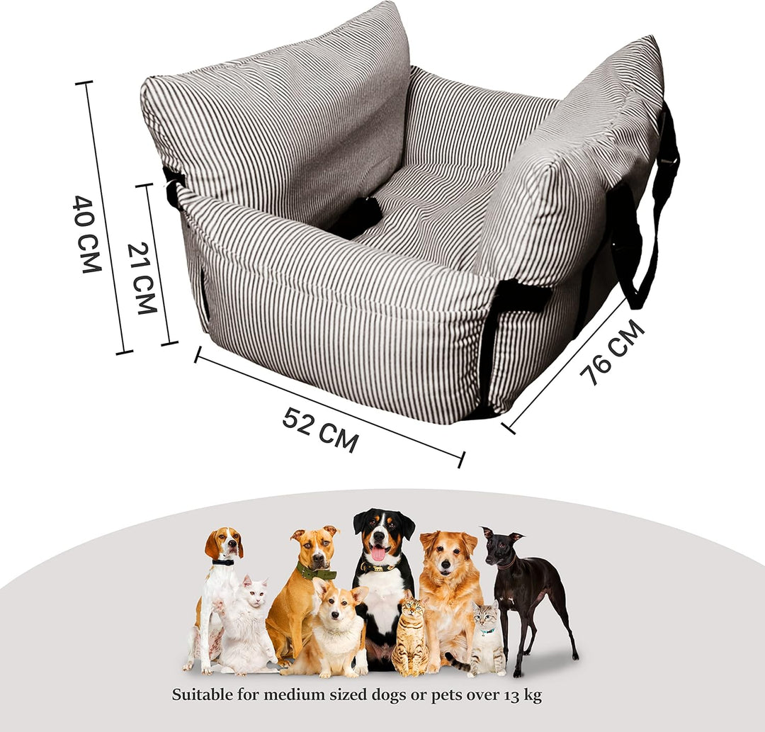 Hunde Autositz Hundebox 76 x 52 x 40 cm, Hundeautositz Hundesitz Mittlere Hunde, Auto Hunde Autositz