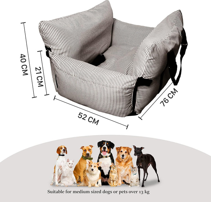 Hunde Autositz Hundebox 76 x 52 x 40 cm, Hundeautositz Hundesitz Mittlere Hunde, Auto Hunde Autositz