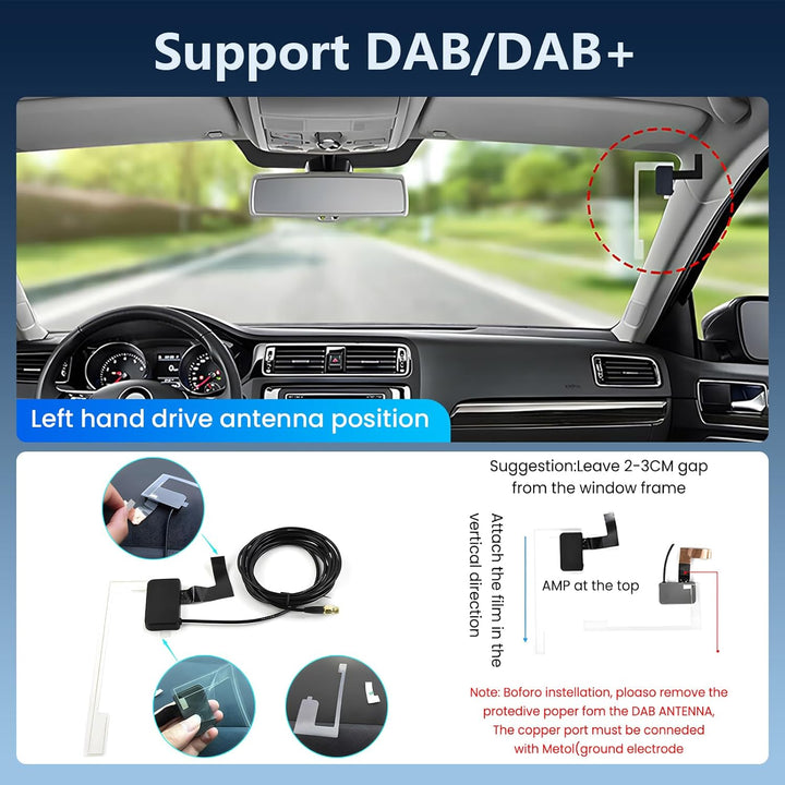 DAB+/DAB Autoradio 1 Din mit Wireless Carplay Android Auto 7 Zoll Automatisch Einziehbarer Bildschir