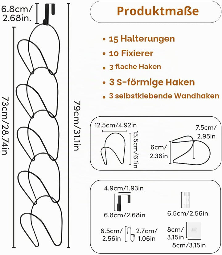 LINFIDITE Cap Halter Tür Hut Racks, Baseball Cap Halterung Schrank hängende Einstellbare Huthalter,f