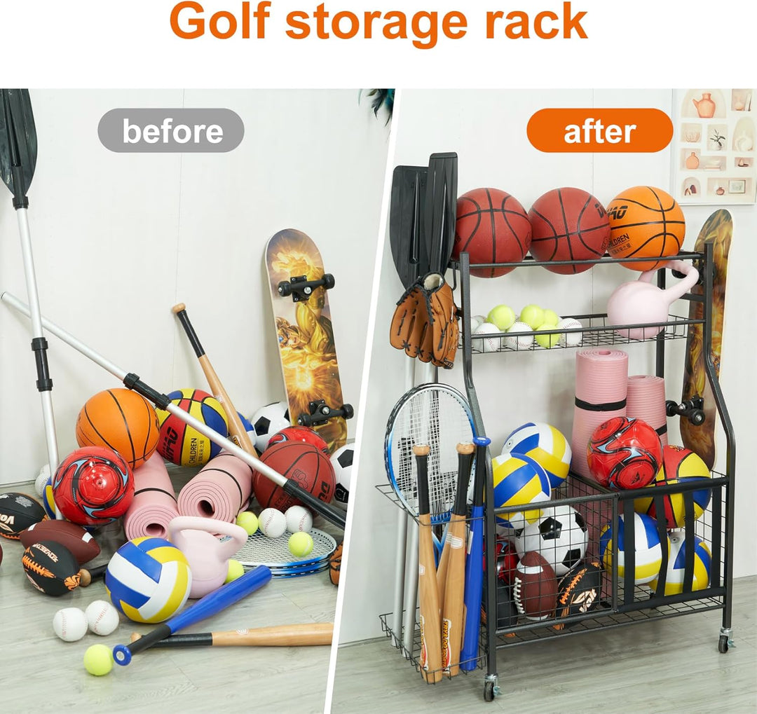 Sinoer Garage Lagerung von Sportgeräten, Ballaufbewahrungsregale, Spielzeug für den Innen- und Ausse