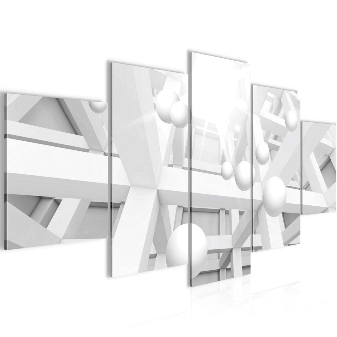 Runa Art Wandbilder Abstrakt Kugel 5 Teilig Bild auf Vlies Leinwand Deko Wohnzimmer Schlafzimmer 3D