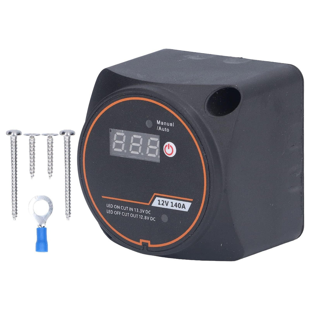 Spannungsempfindliches Relais 12V 140A Doppelbatterierelais Wasserdichte Digitalanzeige Split-Batter