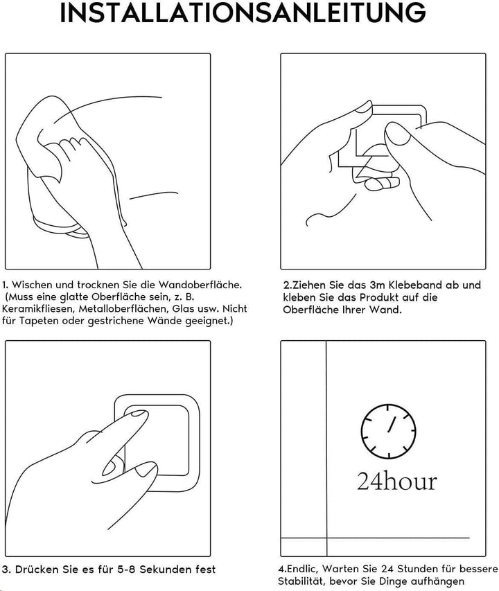 ZUNTO Selbstklebend Handtuchhalter Schwarz Handtuchstange ohne Bohren Badetuchhalter für Badezimmer