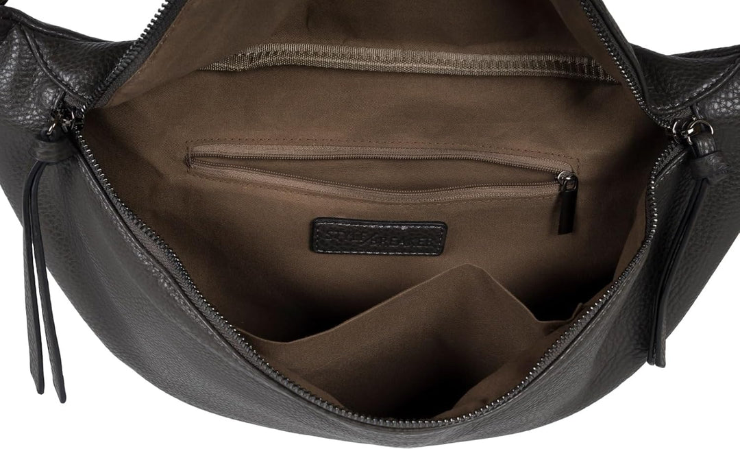 styleBREAKER Damen Halbmond Crossbody Schultertasche, abnehmbarer verstellbarer Schultergurt, Einfar