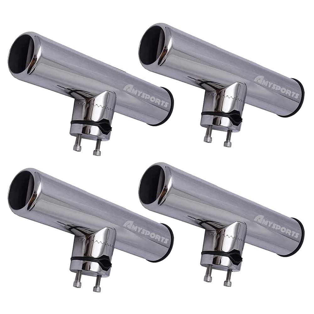 AMYSPORTS Rutenhalter Edelstahl auf Angelrutenhalter für Schienen 3/4" bis 1" 19mm bis 25mm