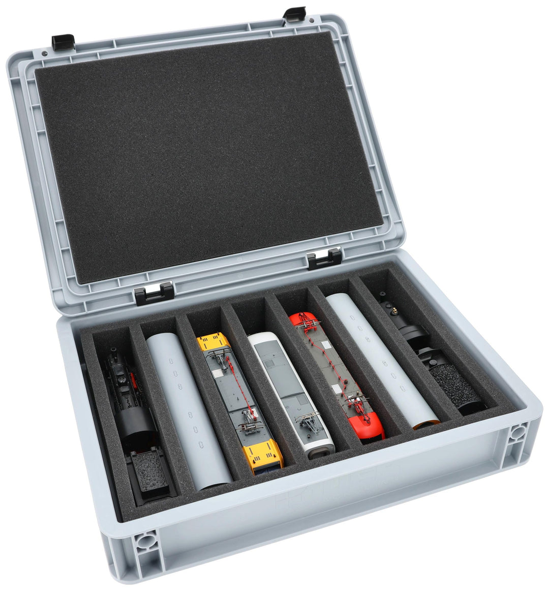 Feldherr Eurobox 40 x 30 cm Set für Modelleisenbahnen - Spur H0-7 Fächer - Schaumstoffeinlage für st