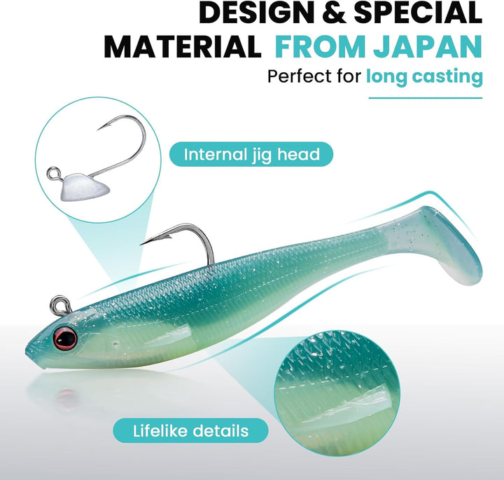 TRUSCEND Gummifische Angelköder für Forelle Zander & Barsch, Kunstköder Angelausrüstung Gummiköder A