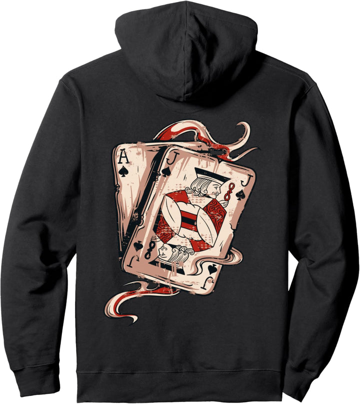 Blackjack Playing Cards Gambling Casino Gift Pullover Hoodie