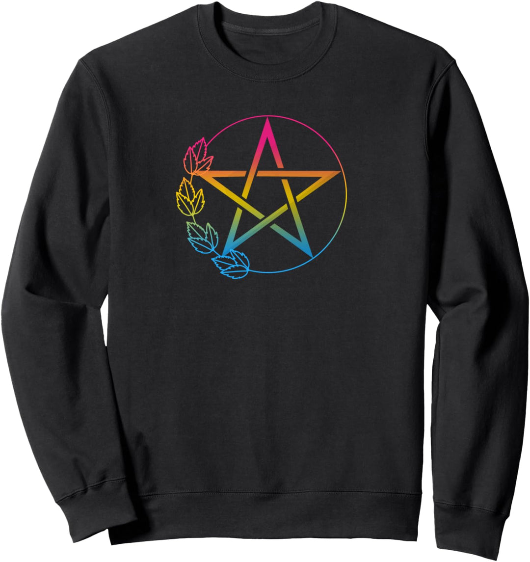 Pansexual Pentagramm Wiccan Pagan Pan Pride Flagge Floral Sweatshirt