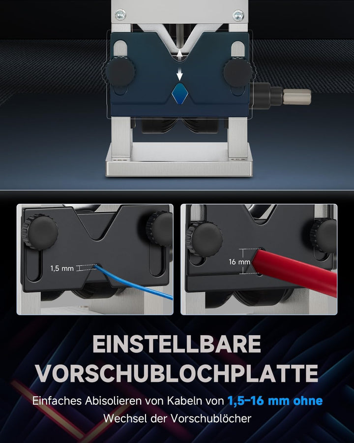 CREWORKS Manuelle Kabelabisoliermaschine 3 Einzugslochplatte 1,5-25mm Kabelschälmaschine Kabel 5 Zuf