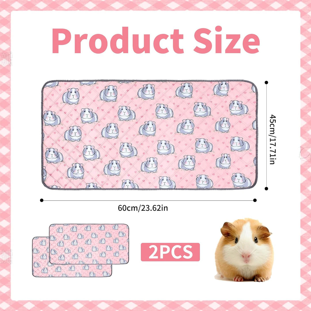 pipipads meerschweinchen, 2 Stück Pads für Meerschweinchen Hamsterkäfigmatte, 60x45cm, Rosa, Ideal F