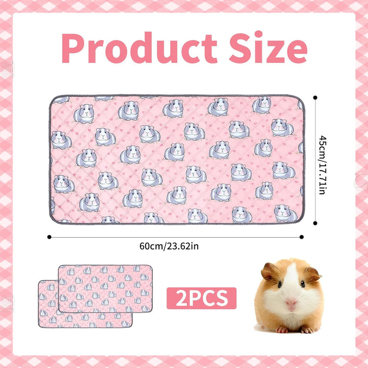 pipipads meerschweinchen, 2 Stück Pads für Meerschweinchen Hamsterkäfigmatte, 60x45cm, Rosa, Ideal F