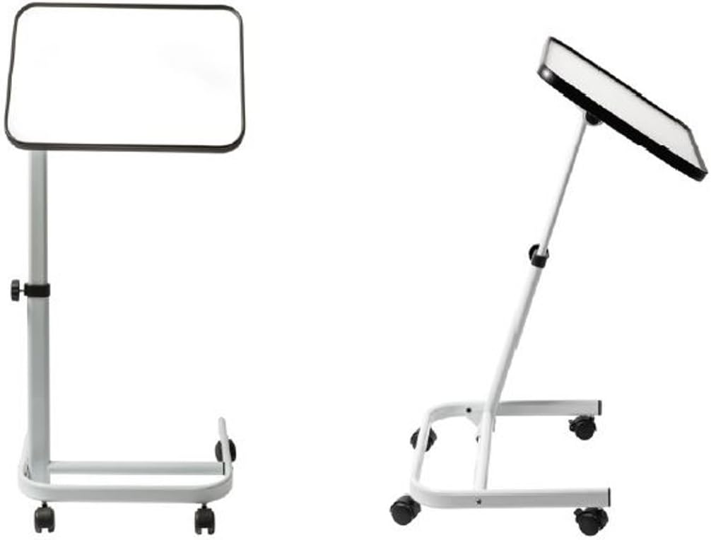 FabaCare Beistelltisch Luxus, stufenlos höhenverstellbarer Pflegetisch, Betttisch auf Rollen, Tisch
