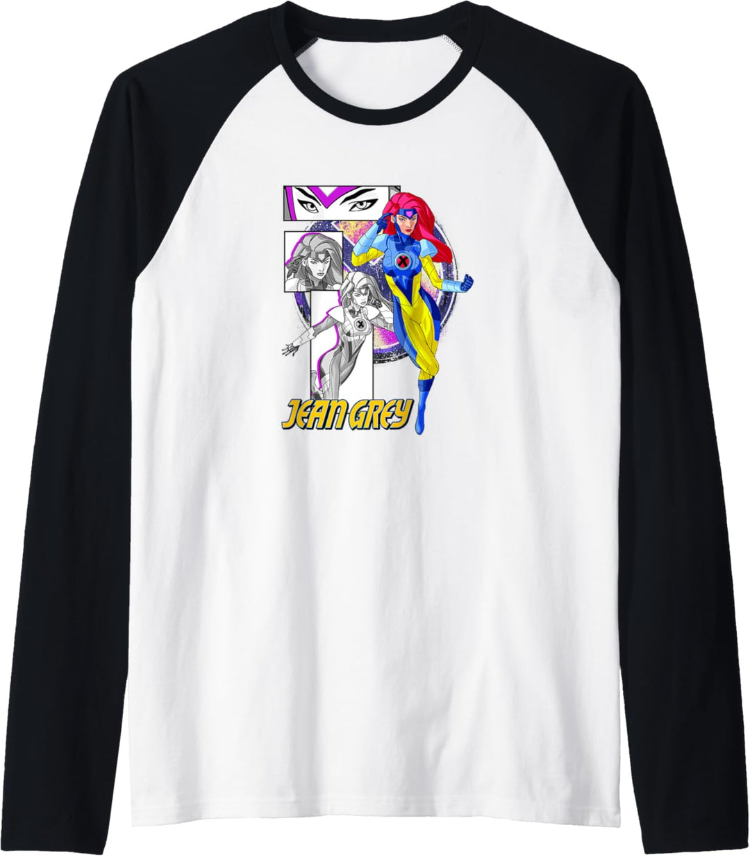 Marvel X-Men Jean Grey Collage Panel Logo Raglan