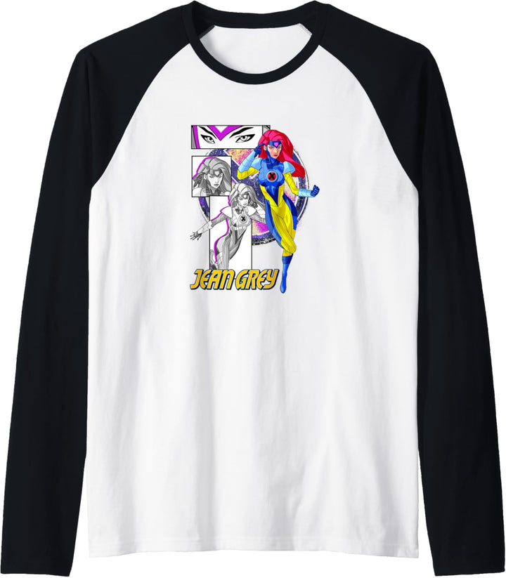Marvel X-Men Jean Grey Collage Panel Logo Raglan