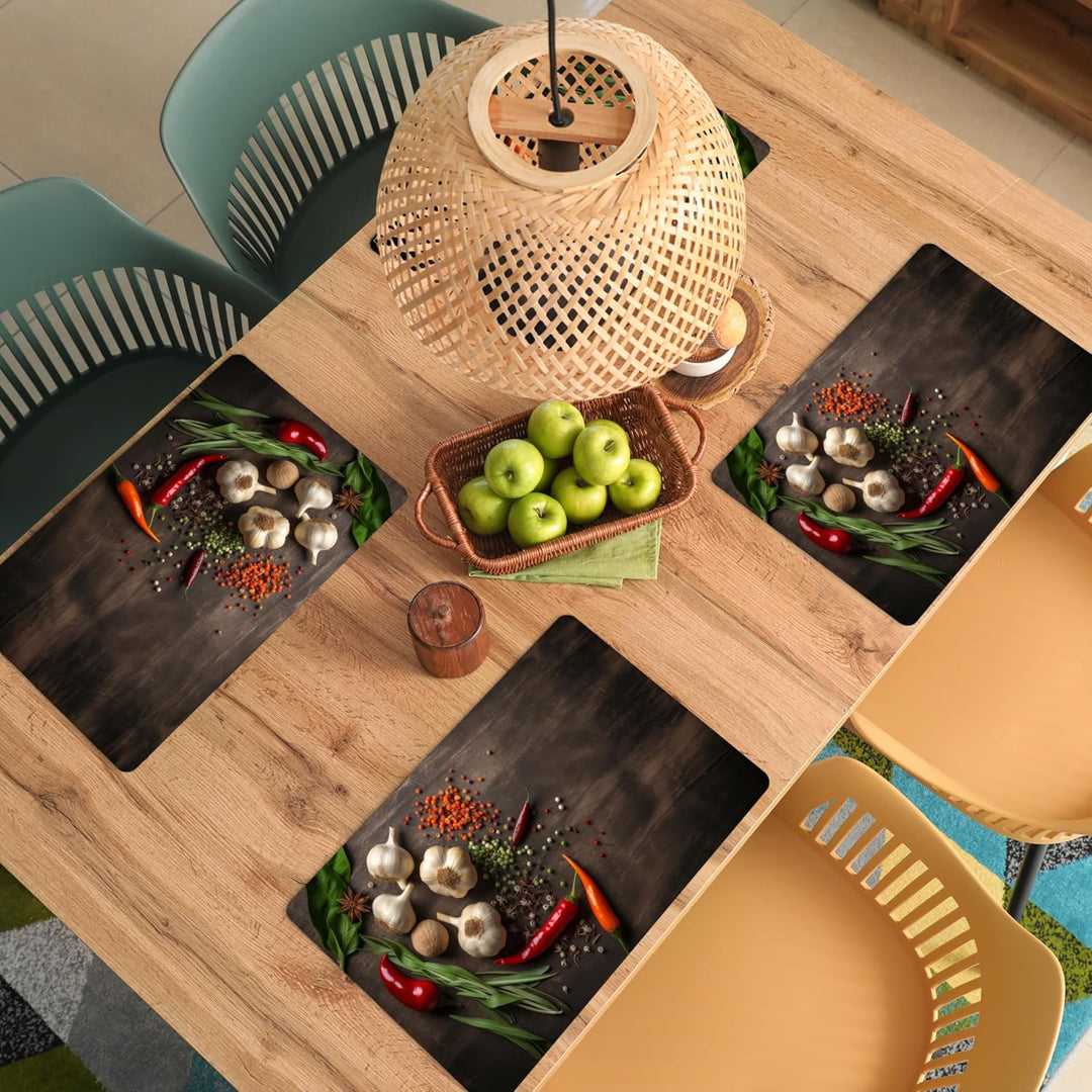 KitchenYeah© Platzsets Abwaschbar 6-Teilig 45x30 cm Tischsets Platzdeckchen rutschfeste Platzset Unt