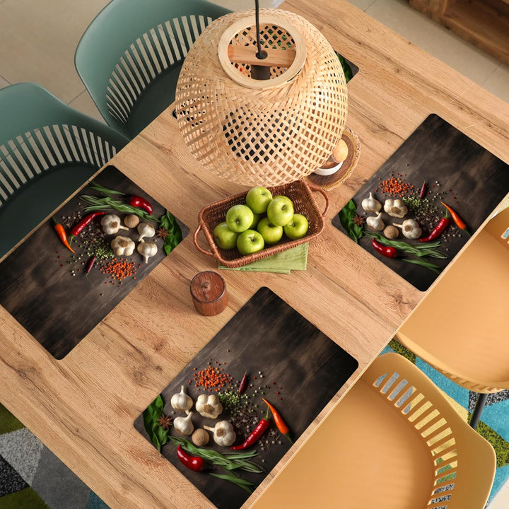 KitchenYeah© Platzsets Abwaschbar 6-Teilig 45x30 cm Tischsets Platzdeckchen rutschfeste Platzset Unt