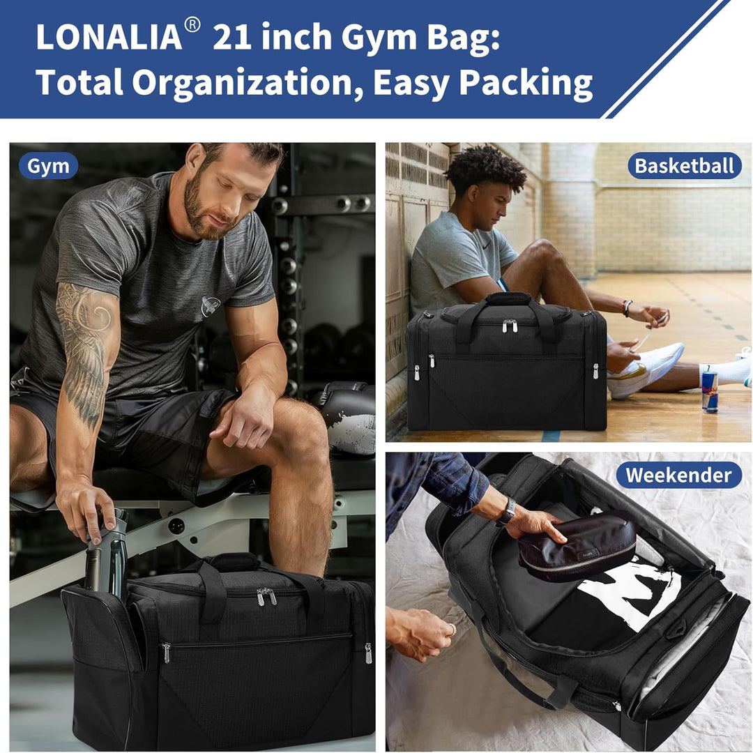 Sporttasche 45L - 53 * 28 * 30.5 cm Reisetasche mit Vielen Fächern für Gym, Weekend & Kurztrips - Sc