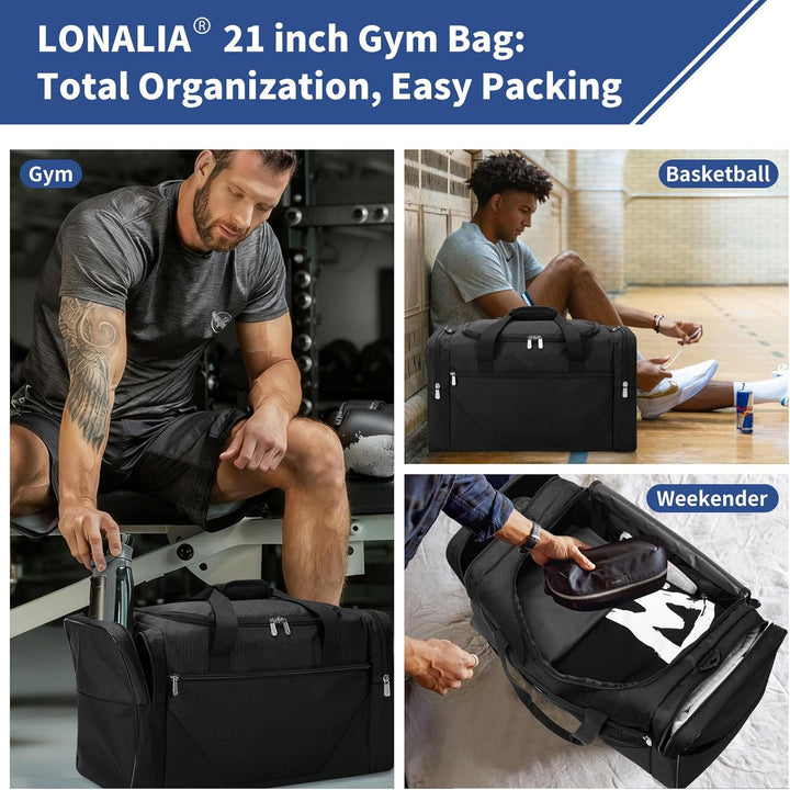 Sporttasche 45L - 53 * 28 * 30.5 cm Reisetasche mit Vielen Fächern für Gym, Weekend & Kurztrips - Sc