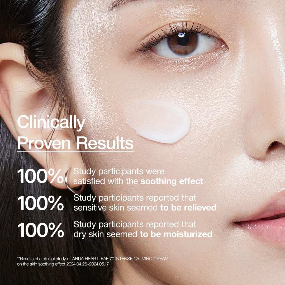 ANUA Heartleaf 70 Intensive beruhigende Creme mit Ceramid, Panthenol, Heartleaf-Extrakt, koreanische