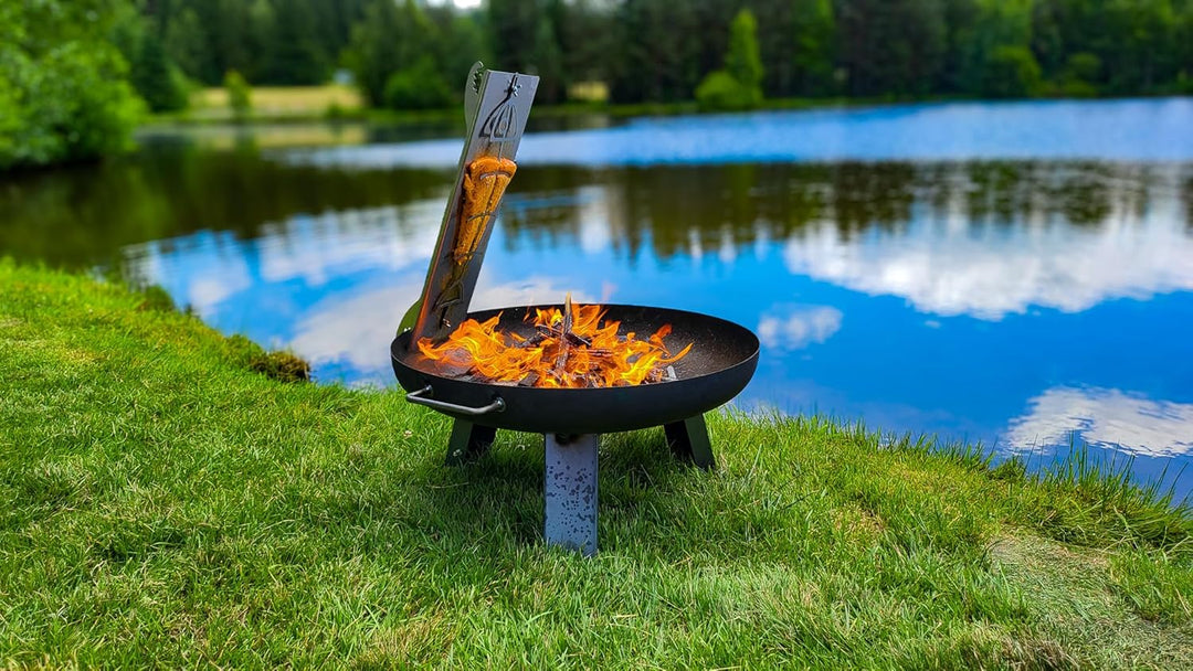 Flammlachsbrett Flammlachshalter Edelstahl mit Schienen (Lebensmittelecht V2A AISI 304) Rostfrei, Ve