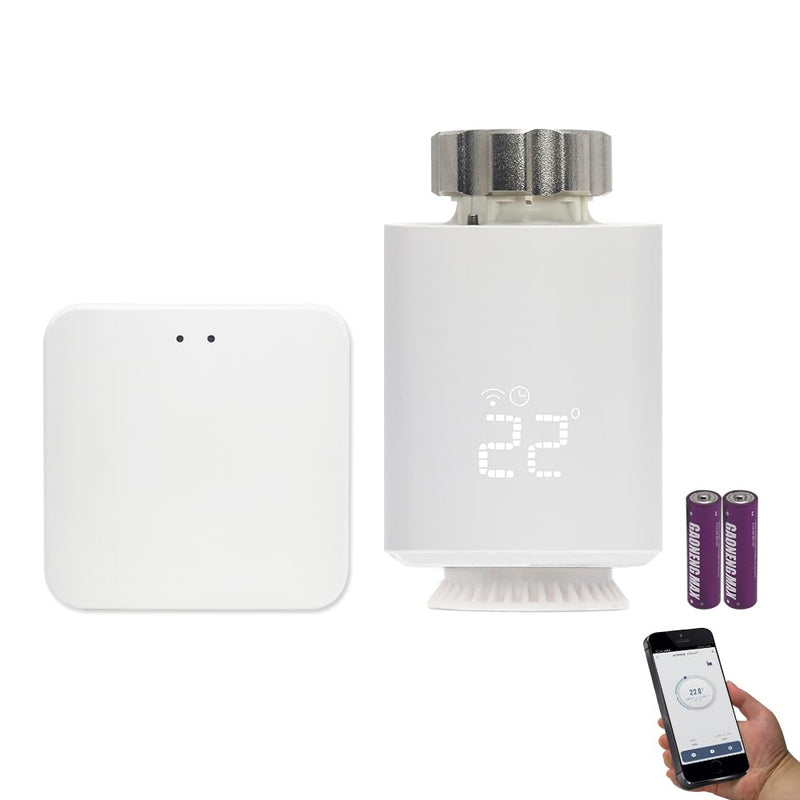 KETOTEK Smart Heizkörperthermostat Zigbee Starter Kit mit Hub, Digitales Heizkörper Thermostat Heizu