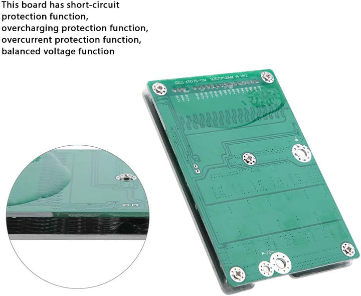 Lithium-Batterie-Schutzplatine, 17s 60V 50A BMS Li-Ionen-Batterie-Ladeschutzplatine mit Balance-Funk