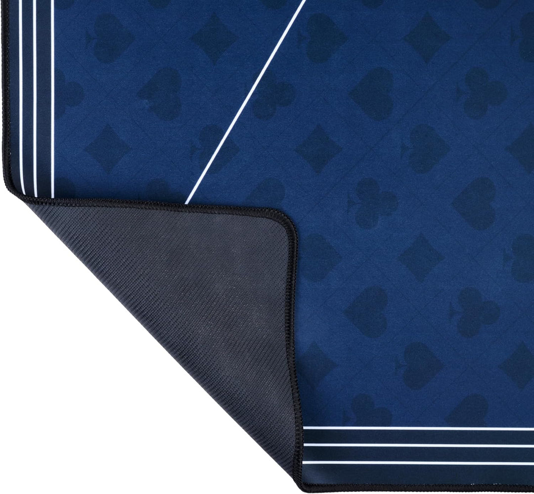 Engelhart - 320995 - Pokermatte, blau, rutschfeste Spielfläche, 140 cm x 80 cm, Dicke: 3 mm, Bedruck