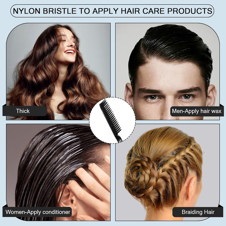 3-reihiger Kamm für natürliches Haar, dreireihiger Entwirrungskamm, Haarstylingkamm, Nylonborsten, T