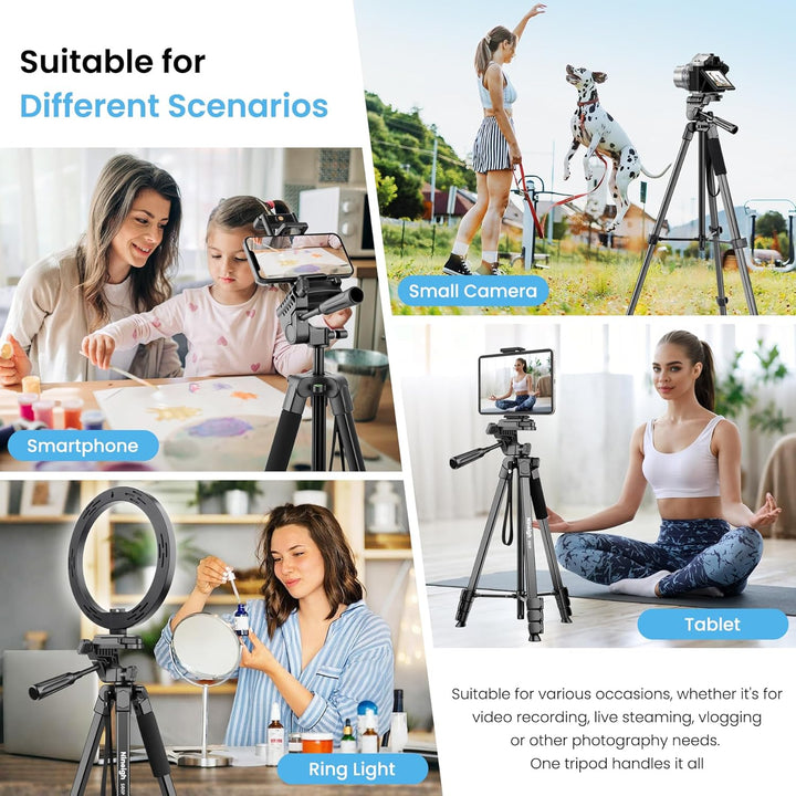 Nineigh Kamera Stativ,Tragbares Handy Stativ für Smartphone iPad mit 45-211cm Höhe, Leichtes Camera