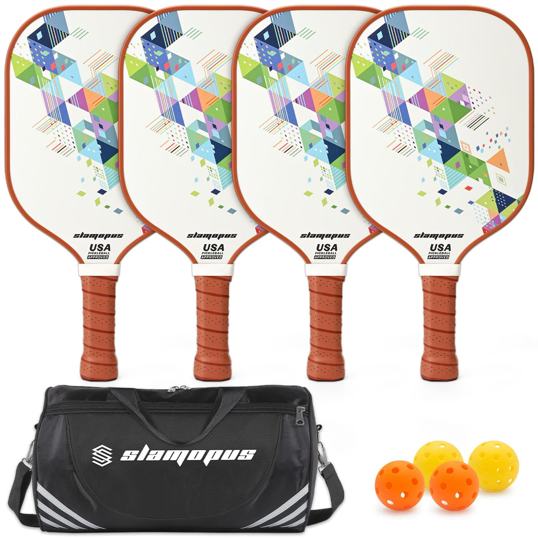 Pickleball-Schläger | Pickle-Ball Set mit 4 | Graphit- und Glasfasern Pickle Ball Schläger | enthält